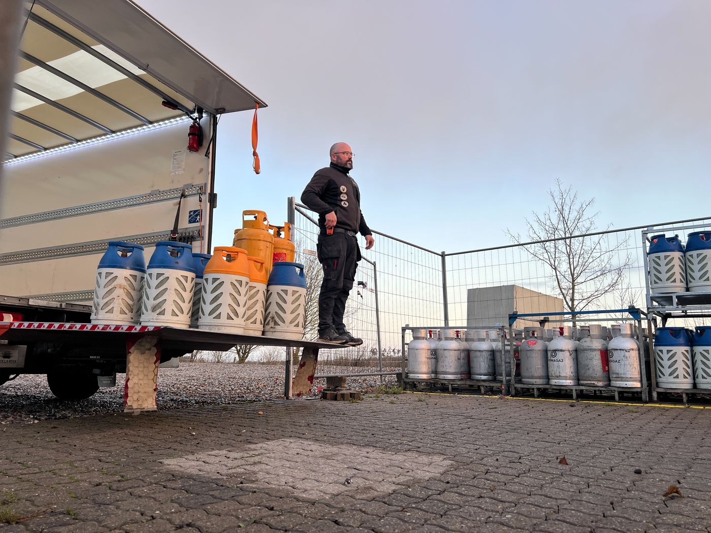 Gasflasker klar til levering fra depotet i Horsens